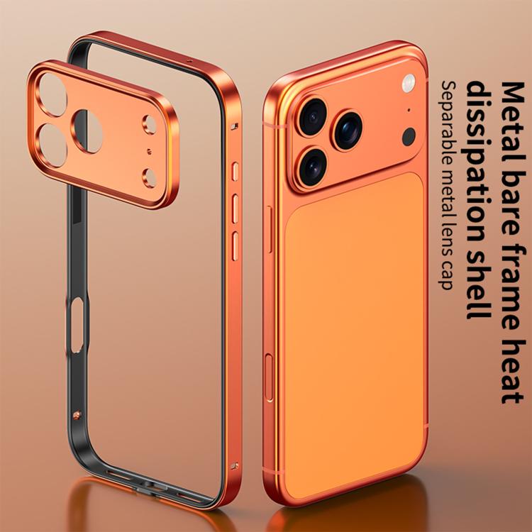 Coque de téléphone mince à bord en silicone hybride en alliage d'aluminium avec cadre d'objectif en métal, pour iPhone 17 Pro Max, pour iPhone 17 Pro