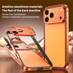 Coque de téléphone mince à bord en silicone hybride en alliage d'aluminium avec cadre d'objectif en métal, pour iPhone 17 Pro Max, pour iPhone 17 Pro