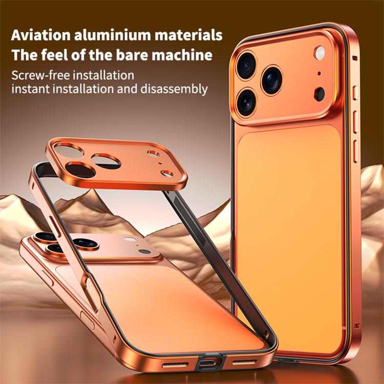 Coque de téléphone mince à bord en silicone hybride en alliage d'aluminium avec cadre d'objectif en métal, pour iPhone 17 Pro Max, pour iPhone 17 Pro