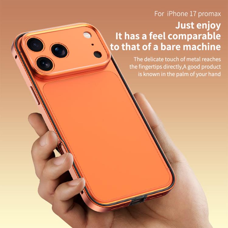 Coque de téléphone mince à bord en silicone hybride en alliage d'aluminium avec cadre d'objectif en métal, pour iPhone 17 Pro Max, pour iPhone 17 Pro