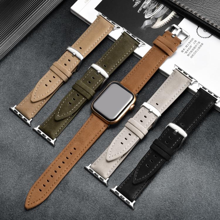 Bracelet de montre en cuir véritable suède double face, pour Apple Watch 46mm / 49mm / 45mm / 44mm, pour Apple Watch 42mm / 41mm / 40mm / 38mm