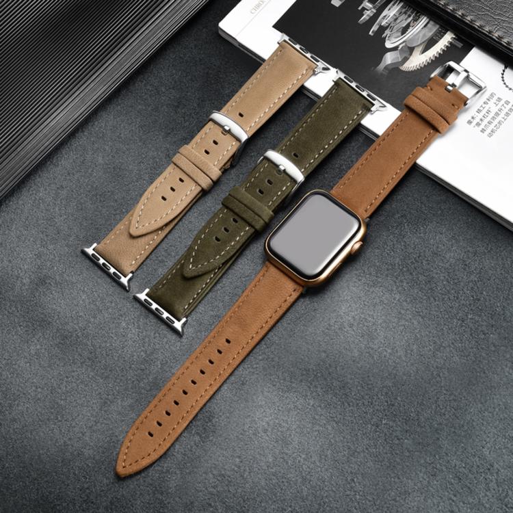 Bracelet de montre en cuir véritable suède double face, pour Apple Watch 46mm / 49mm / 45mm / 44mm, pour Apple Watch 42mm / 41mm / 40mm / 38mm