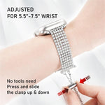 Bracelet de montre en métal à chaîne à fermoir de luxe avec diamant, pour Apple Watch 46 mm / 49 mm / 45 mm / 44 mm, pour Apple Watch 42 mm / 41 mm / 40 mm / 38 mm