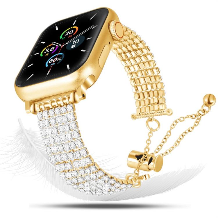 Bracelet de montre en métal à chaîne à fermoir de luxe avec diamant, pour Apple Watch 46 mm / 49 mm / 45 mm / 44 mm, pour Apple Watch 42 mm / 41 mm / 40 mm / 38 mm