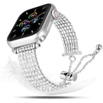 Bracelet de montre en métal à chaîne à fermoir de luxe avec diamant, pour Apple Watch 46 mm / 49 mm / 45 mm / 44 mm, pour Apple Watch 42 mm / 41 mm / 40 mm / 38 mm