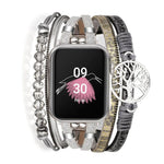 Bracelet de montre en cuir véritable avec pendentif Arbre de Vie, pour Apple Watch 46 mm / 49 mm / 45 mm / 44 mm, pour Apple Watch 42 mm / 41 mm / 40 mm / 38 mm