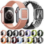 Bracelet de montre en nylon tressé avec boucle magnétique de style moderne, pour Apple Watch 46 mm / 49 mm / 45 mm / 44 mm, pour Apple Watch 42 mm / 41 mm / 40 mm / 38 mm