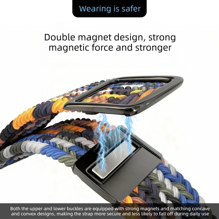 Bracelet de montre en nylon tressé avec boucle magnétique de style moderne, pour Apple Watch 46 mm / 49 mm / 45 mm / 44 mm, pour Apple Watch 42 mm / 41 mm / 40 mm / 38 mm