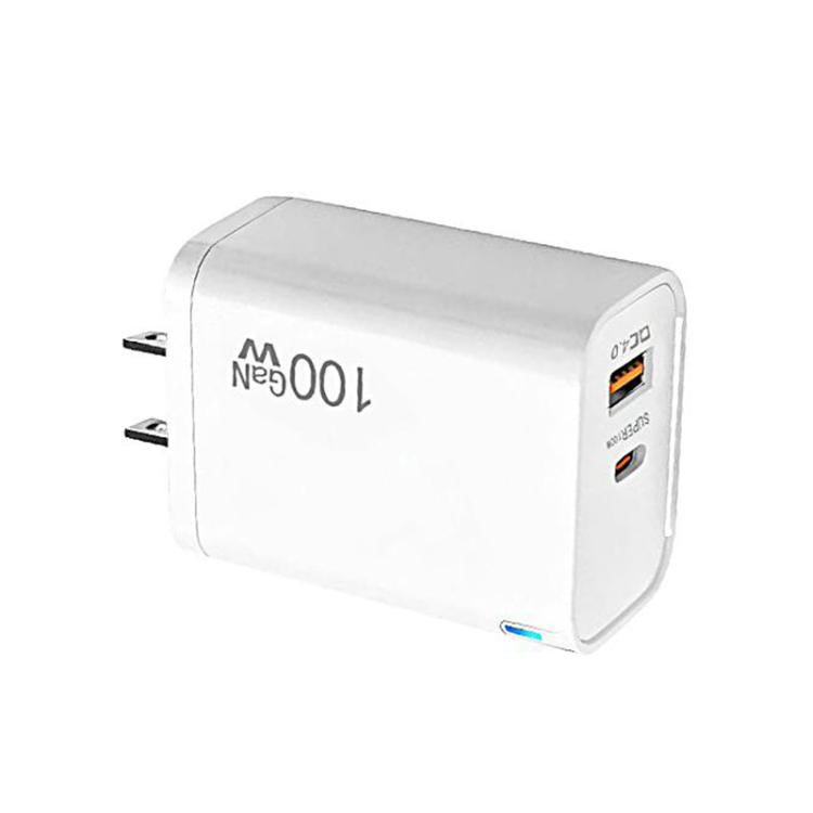 PD47 Chargeur mural PD Type-C GaN 100W, USB QC3.0, protocoles entièrement compatibles, prise US
