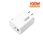 PD47 Chargeur mural PD Type-C GaN 100W, USB QC3.0, protocoles entièrement compatibles, prise US
