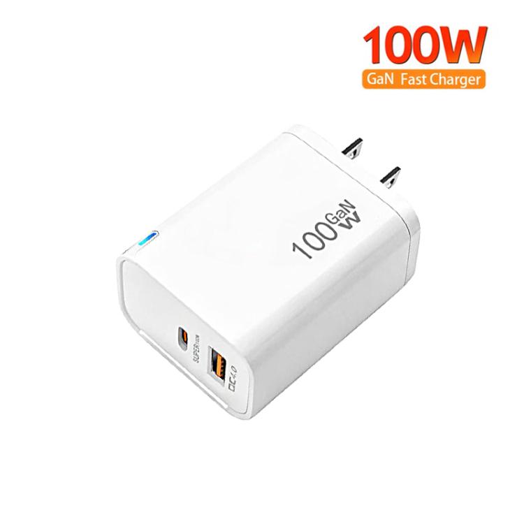 PD47 Chargeur mural PD Type-C GaN 100W, USB QC3.0, protocoles entièrement compatibles, prise US