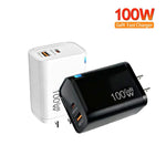 PD47 Chargeur mural PD Type-C GaN 100W, USB QC3.0, protocoles entièrement compatibles, prise US
