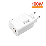 PD47 100W GaN PD Type-C, QC3.0 USB Chargeur à protocole entièrement compatible, prise UE