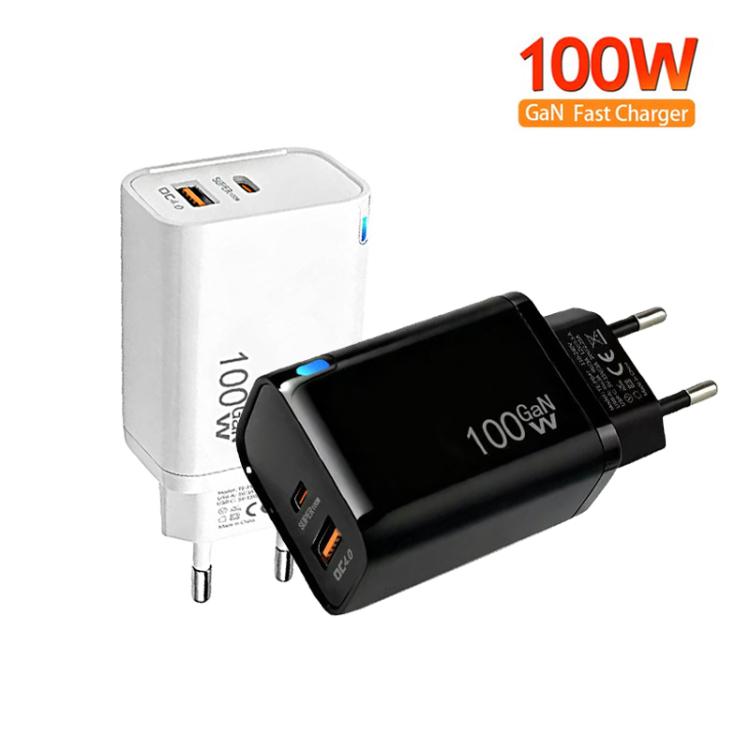 PD47 100W GaN PD Type-C, QC3.0 USB Chargeur à protocole entièrement compatible, prise UE