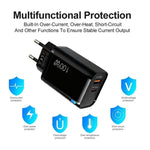 PD47 100W GaN PD Type-C, QC3.0 USB Chargeur à protocole entièrement compatible, prise UE