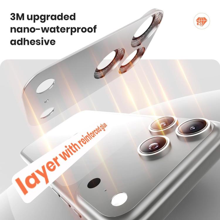 Film de protection d'objectif pour appareil photo Kalebol tout-en-un en métal givré, finition diamant, pour iPhone 17 Pro Max, pour iPhone 17 Pro