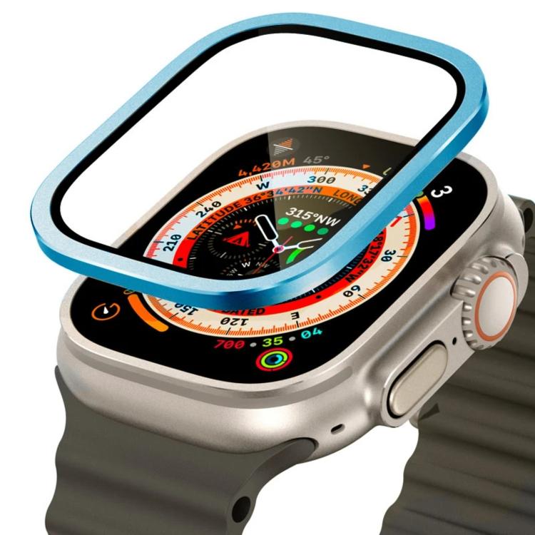 Film de protection en verre trempé avec cadre en métal de titane, pour Apple Watch Ultra 49 mm