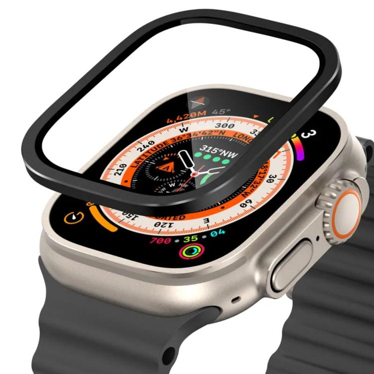 Film de protection en verre trempé avec cadre en métal de titane, pour Apple Watch Ultra 49 mm