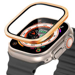 Film de protection en verre trempé avec cadre en métal de titane, pour Apple Watch Ultra 49 mm
