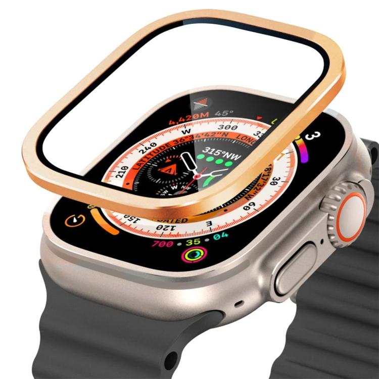 Film de protection en verre trempé avec cadre en métal de titane, pour Apple Watch Ultra 49 mm