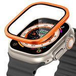 Film de protection en verre trempé avec cadre en métal de titane, pour Apple Watch Ultra 49 mm