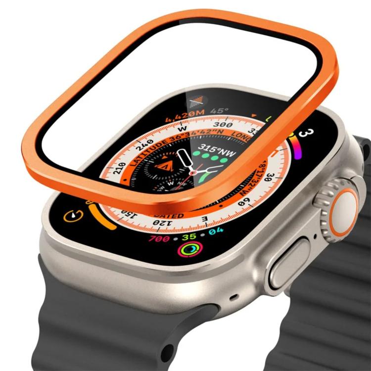Film de protection en verre trempé avec cadre en métal de titane, pour Apple Watch Ultra 49 mm