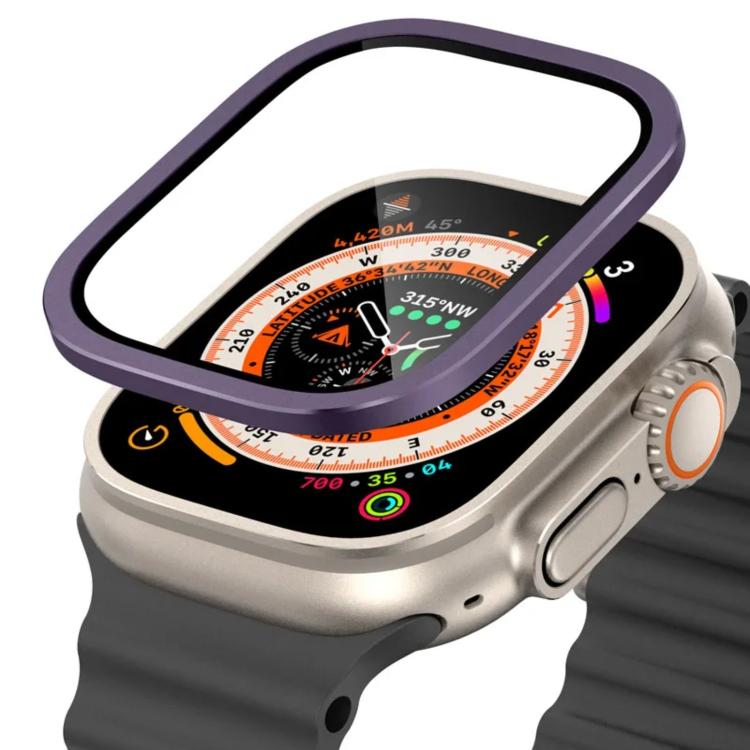 Film de protection en verre trempé avec cadre en métal de titane, pour Apple Watch Ultra 49 mm