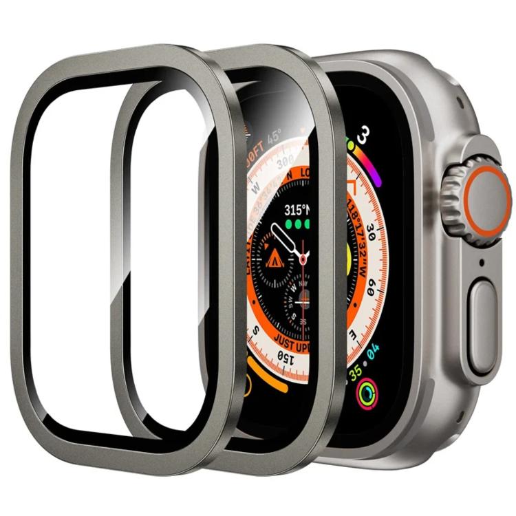 Film de protection en verre trempé avec cadre en métal de titane, pour Apple Watch Ultra 49 mm
