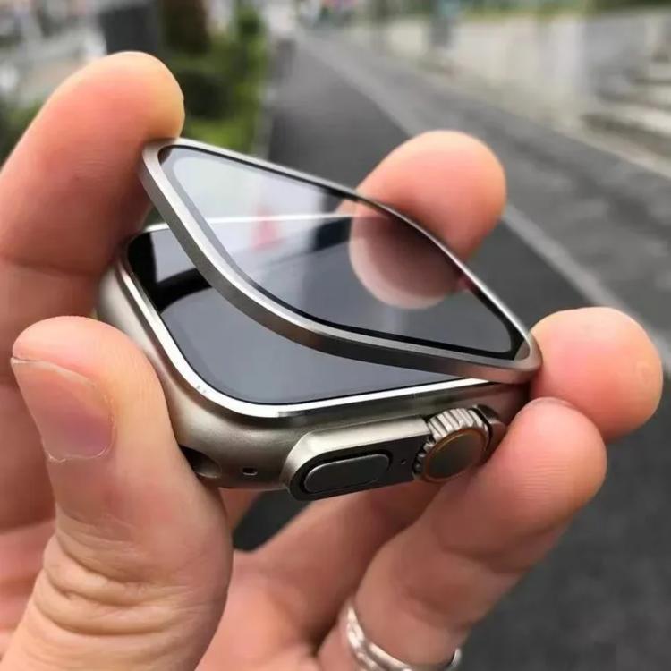 Film de protection en verre trempé avec cadre en métal de titane, pour Apple Watch Ultra 49 mm