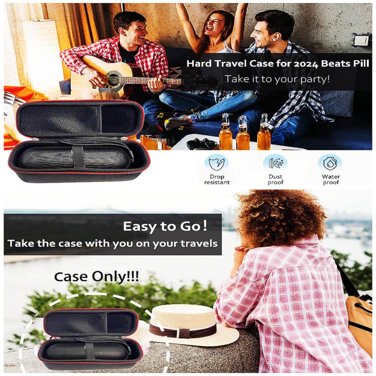For Beats Pill 2024 Bluetooth Speaker Hard Shell Carrying Case Outdoor Portable Protective Storage Box, For Beats Pill 2024