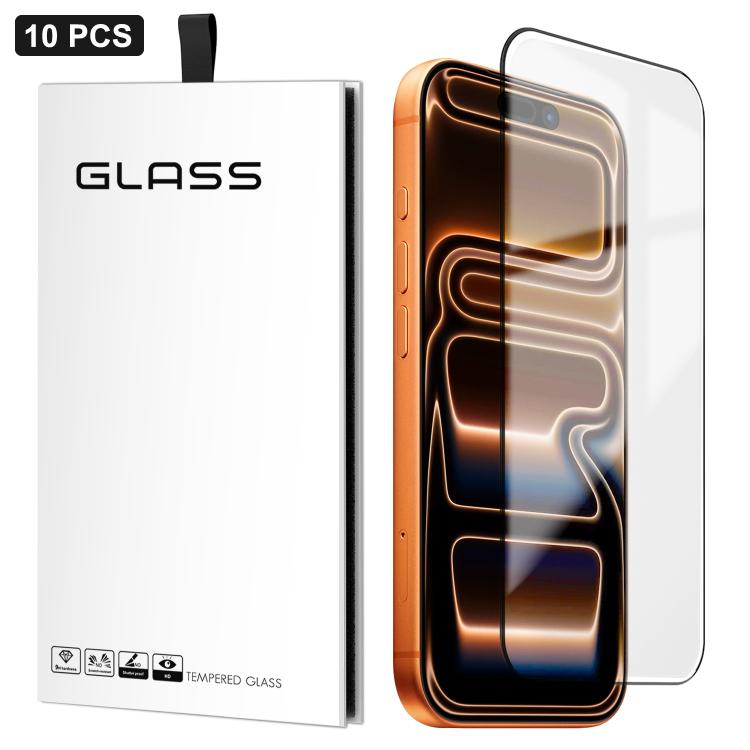 10pcs Film en verre trempé HD ultra-fin 0,18 mm imprimé en sérigraphie ultrasonique, gel épais en aluminium haute qualité, pour iPhone 17e / 16e, iPhone 17 Pro Max, iPhone 17 Pro, iPhone 17, iPhone Air, iPhone 16 Pro Max, iPhone 16 Pro, iPhone 16 Plus