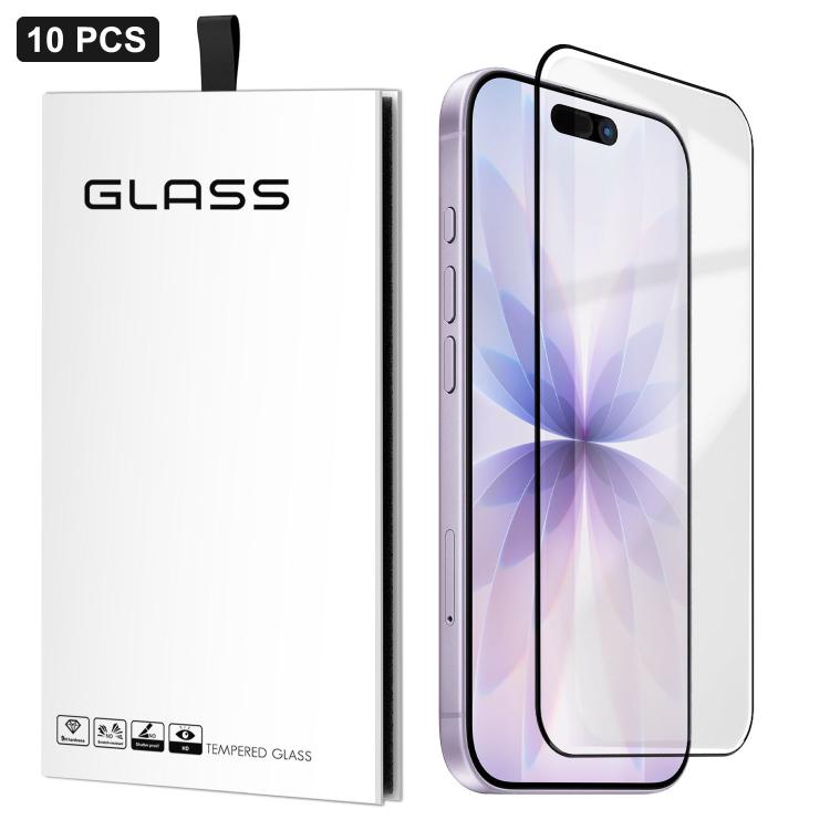 10pcs Film en verre trempé HD ultra-fin 0,18 mm imprimé en sérigraphie ultrasonique, gel épais en aluminium haute qualité, pour iPhone 17e / 16e, iPhone 17 Pro Max, iPhone 17 Pro, iPhone 17, iPhone Air, iPhone 16 Pro Max, iPhone 16 Pro, iPhone 16 Plus