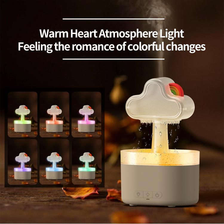 Humidificateur ultrasonique diffuseur d'aromathérapie arc-en-ciel, arc-en-ciel