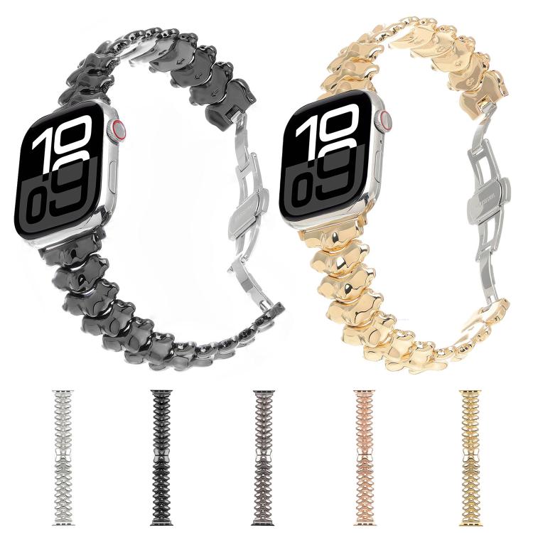 Bracelet de montre en alliage de zinc avec fermoir papillon Dragon Spine, pour Apple Watch 46mm / 49mm / 45mm / 44mm, pour Apple Watch 42mm / 41mm / 40mm / 38mm