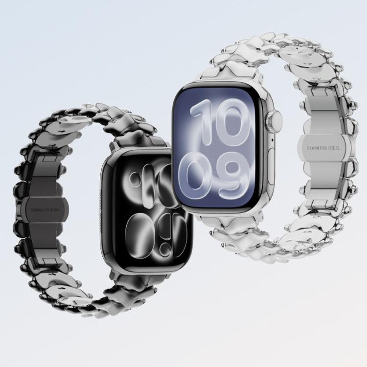 Bracelet de montre en alliage de zinc avec fermoir papillon Dragon Spine, pour Apple Watch 46mm / 49mm / 45mm / 44mm, pour Apple Watch 42mm / 41mm / 40mm / 38mm