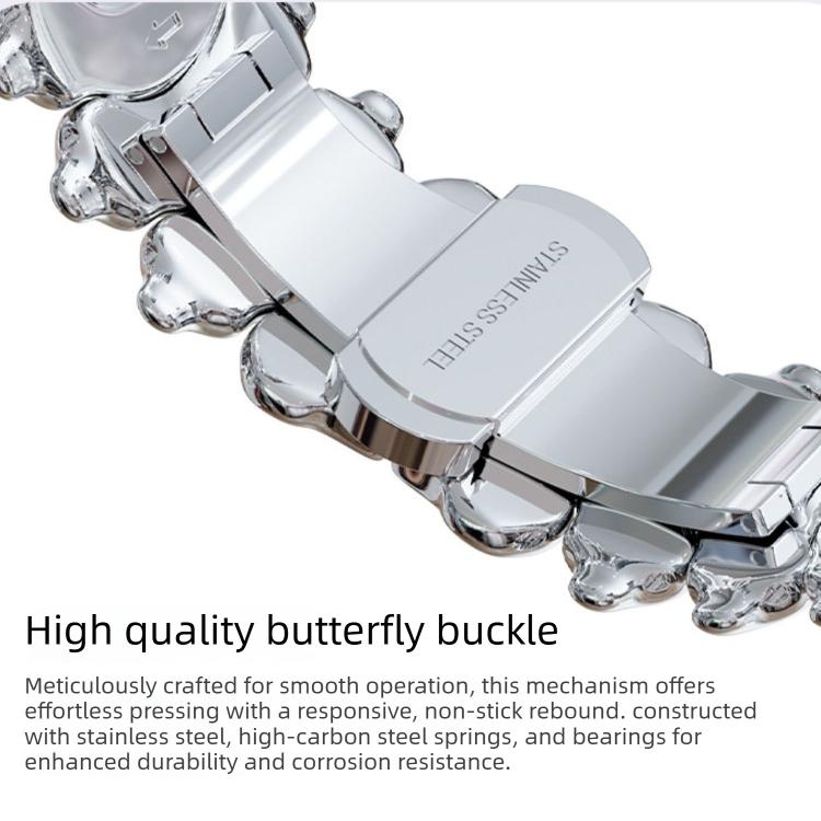 Bracelet de montre en alliage de zinc avec fermoir papillon Dragon Spine, pour Apple Watch 46mm / 49mm / 45mm / 44mm, pour Apple Watch 42mm / 41mm / 40mm / 38mm