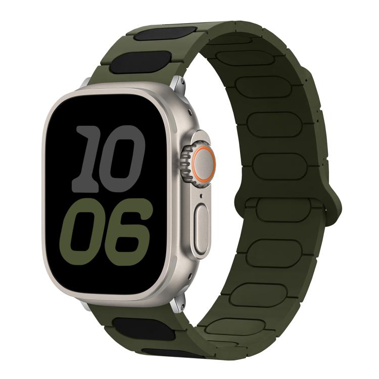 Bracelet de montre en silicone magnétique ovale, pour Apple Watch 46mm / 49mm / 45mm / 44mm, pour Apple Watch 42mm / 41mm / 40mm / 38mm