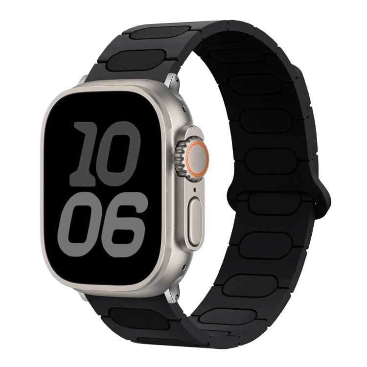 Bracelet de montre en silicone magnétique ovale, pour Apple Watch 46mm / 49mm / 45mm / 44mm, pour Apple Watch 42mm / 41mm / 40mm / 38mm