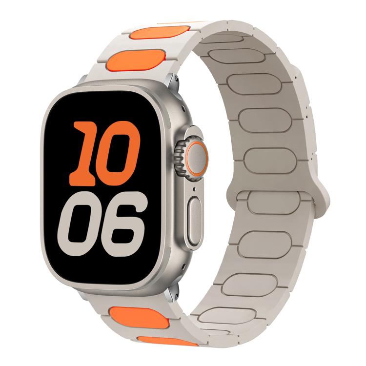 Bracelet de montre en silicone magnétique ovale, pour Apple Watch 46mm / 49mm / 45mm / 44mm, pour Apple Watch 42mm / 41mm / 40mm / 38mm