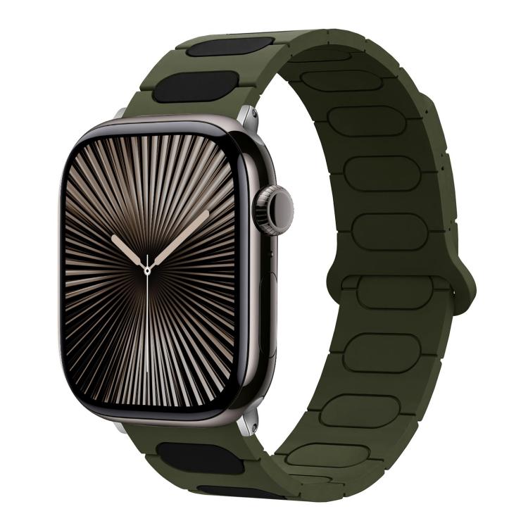 Bracelet de montre en silicone magnétique ovale, pour Apple Watch 46mm / 49mm / 45mm / 44mm, pour Apple Watch 42mm / 41mm / 40mm / 38mm