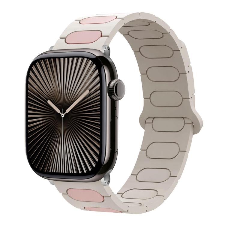 Bracelet de montre en silicone magnétique ovale, pour Apple Watch 46mm / 49mm / 45mm / 44mm, pour Apple Watch 42mm / 41mm / 40mm / 38mm