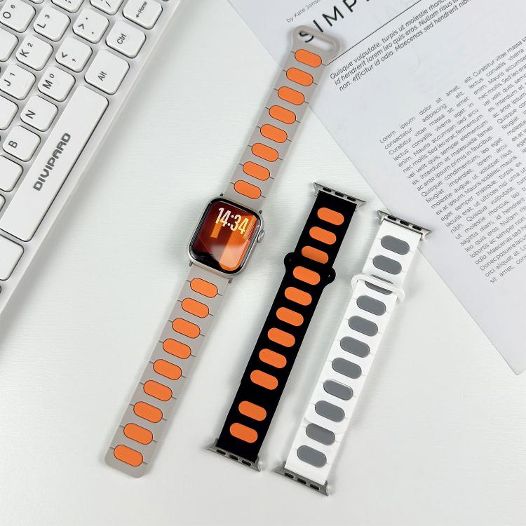 Bracelet de montre en silicone magnétique ovale, pour Apple Watch 46mm / 49mm / 45mm / 44mm, pour Apple Watch 42mm / 41mm / 40mm / 38mm