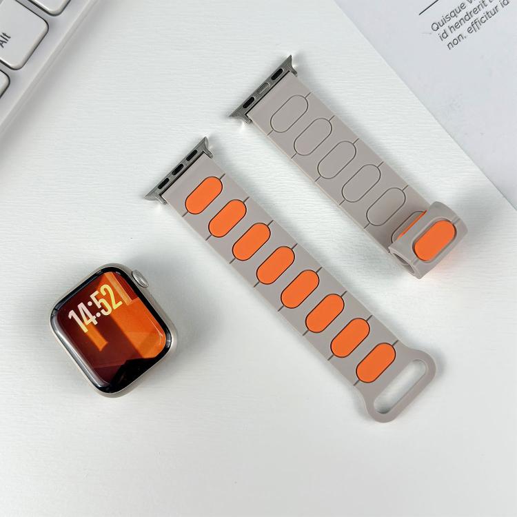 Bracelet de montre en silicone magnétique ovale, pour Apple Watch 46mm / 49mm / 45mm / 44mm, pour Apple Watch 42mm / 41mm / 40mm / 38mm
