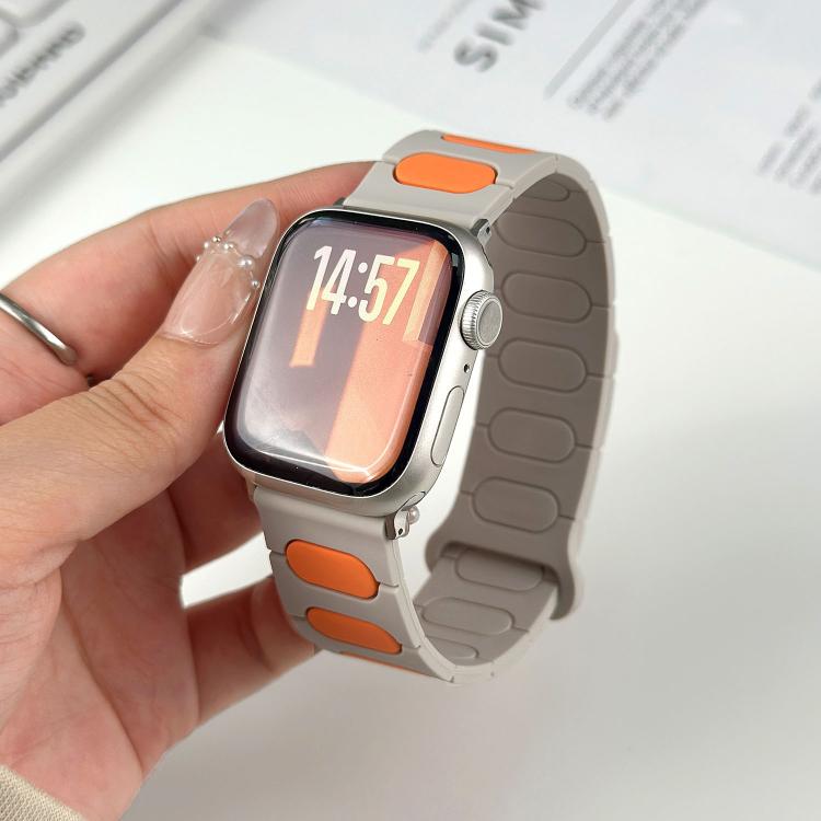 Bracelet de montre en silicone magnétique ovale, pour Apple Watch 46mm / 49mm / 45mm / 44mm, pour Apple Watch 42mm / 41mm / 40mm / 38mm
