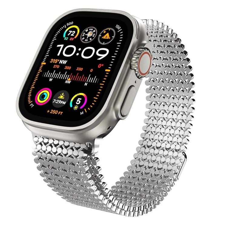 Bracelet de montre magnétique en acier inoxydable à arrangement moléculaire, pour Apple Watch 46mm / 49mm / 45mm / 44mm, pour Apple Watch 42mm / 41mm / 40mm / 38mm