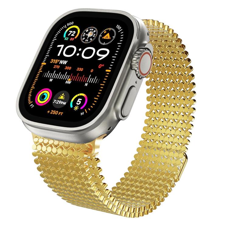 Bracelet de montre magnétique en acier inoxydable à arrangement moléculaire, pour Apple Watch 46mm / 49mm / 45mm / 44mm, pour Apple Watch 42mm / 41mm / 40mm / 38mm
