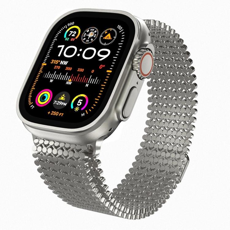 Bracelet de montre magnétique en acier inoxydable à arrangement moléculaire, pour Apple Watch 46mm / 49mm / 45mm / 44mm, pour Apple Watch 42mm / 41mm / 40mm / 38mm