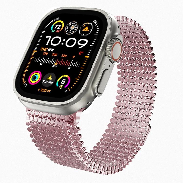 Bracelet de montre magnétique en acier inoxydable à arrangement moléculaire, pour Apple Watch 46mm / 49mm / 45mm / 44mm, pour Apple Watch 42mm / 41mm / 40mm / 38mm
