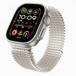 Bracelet de montre magnétique en acier inoxydable à arrangement moléculaire, pour Apple Watch 46mm / 49mm / 45mm / 44mm, pour Apple Watch 42mm / 41mm / 40mm / 38mm