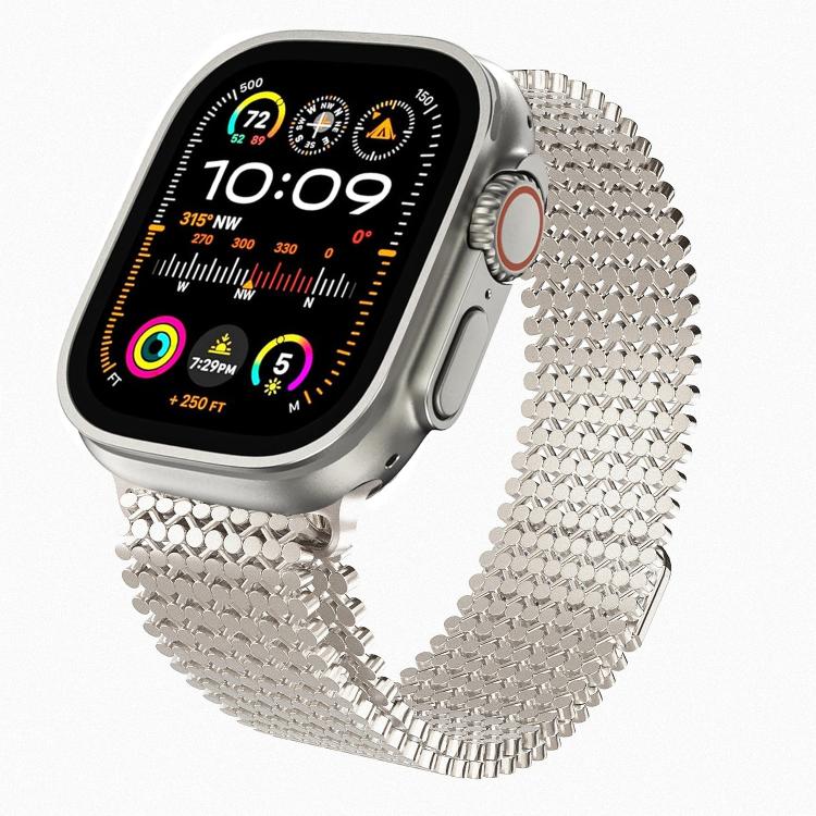 Bracelet de montre magnétique en acier inoxydable à arrangement moléculaire, pour Apple Watch 46mm / 49mm / 45mm / 44mm, pour Apple Watch 42mm / 41mm / 40mm / 38mm